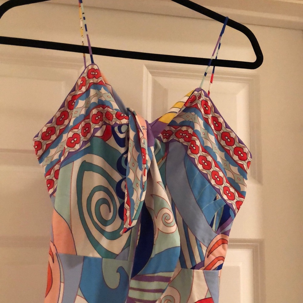 Fun print tie front dress